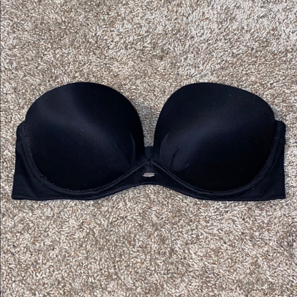Victoria’s Secret Black Strapless bra.